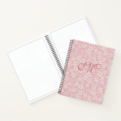 Cherry Blossom Monogramm. Altrosa. Sakura. Notizblock (Innenseite)