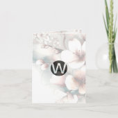 Cherry Blossom Monogramm-Mitteilungskarten (Vorderseite)