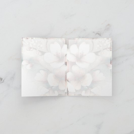 Cherry Blossom Monogramm-Mitteilungskarten (Innenseite)