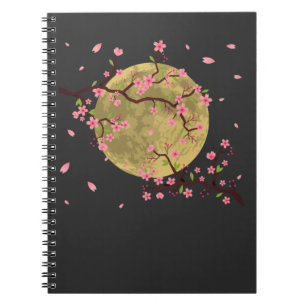 Cherry Blossom Moon Japanischer Sakura-Baum Notizblock