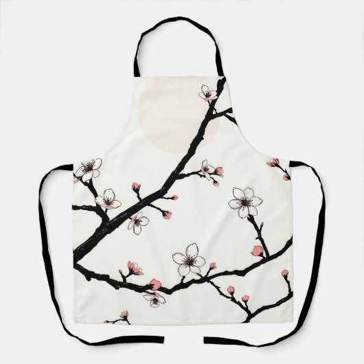 Cherry Blossom Moon Minimal Pattern Schürze (Vorderseite)