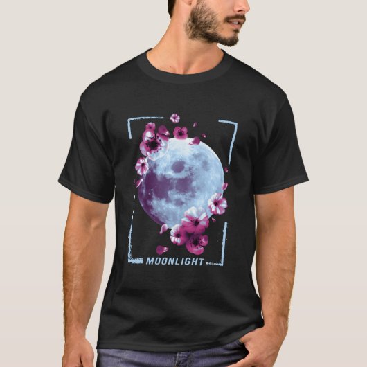 Cherry Blossom Moonlight Japanese Painting T-Shirt (Vorderseite)