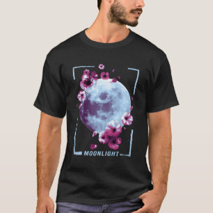 Cherry Blossom Moonlight japanische Malerei T-Shirt