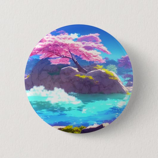 Cherry Blossom Mountain Button (Vorderseite)