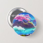 Cherry Blossom Mountain Button (Vorne & Hinten)