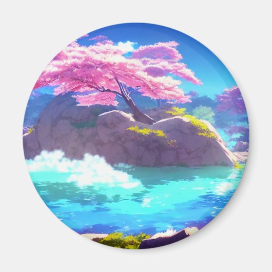 Cherry Blossom Mountain Magnet (Vorne)