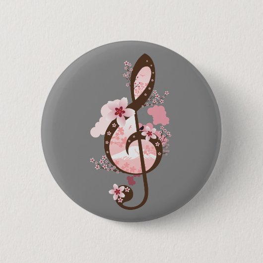 Cherry Blossom Music Button (Vorderseite)