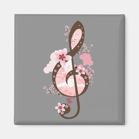 Cherry Blossom Music Magnet (Vorne)