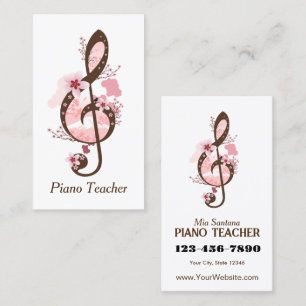 Cherry Blossom Music Piano Teacher Visitenkarte