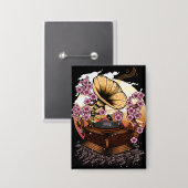Cherry Blossom Musical Button (Vorderseite/Rückseite)