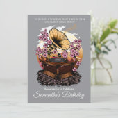 Cherry Blossom Musical Geburtstag Einladung (Stehend Vorderseite)