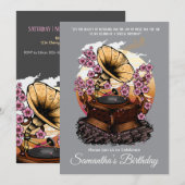 Cherry Blossom Musical Geburtstag Einladung (Vorne/Hinten)