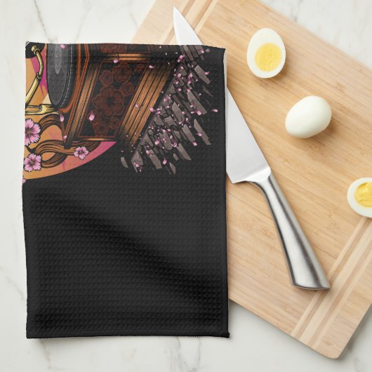 Cherry Blossom Musical Geschirrtuch (Viertel Falte)