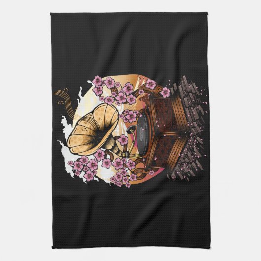 Cherry Blossom Musical Geschirrtuch (Vertikal)