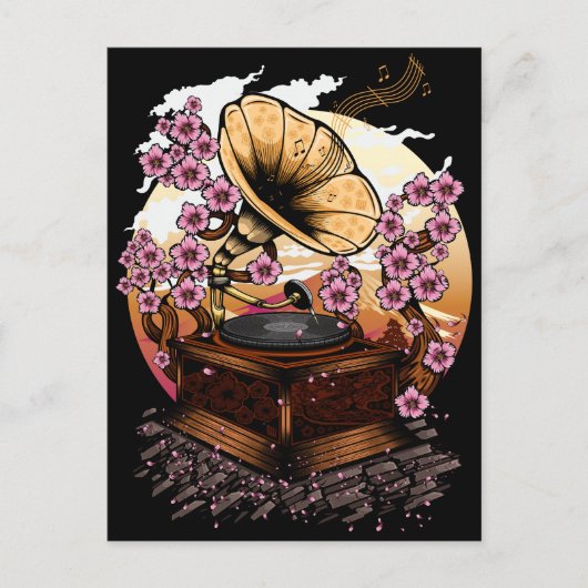 Cherry Blossom Musical Postkarte (Vorderseite)