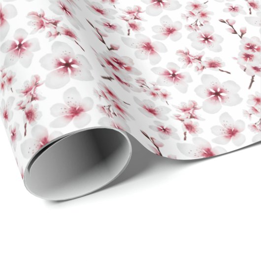 Cherry Blossom-Muster Geschenkpapier (Rolleneckpunkt)