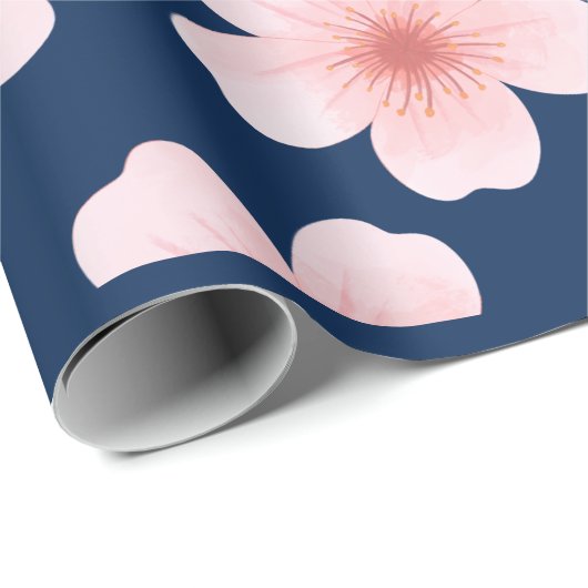 Cherry Blossom Muster Geschenkpapier (Rolleneckpunkt)