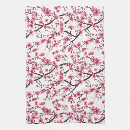 Cherry Blossom Muster Geschirrtuch (Vertikal)