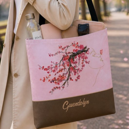 Cherry Blossom Mutter Personalisiert Tote Bag Tasche