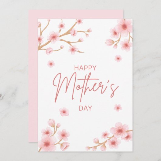 Cherry Blossom Muttertag Feiertagskarte (Vorne/Hinten)