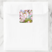 Cherry Blossom Nah Quadratischer Aufkleber (Tasche)