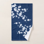 Cherry Blossom Navy Blue Badhandtuch Set (Handtuch)