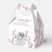 Cherry Blossom Niedlich Owl | Benutzerdefinierter  Geschenkschachtel (Rückseite)