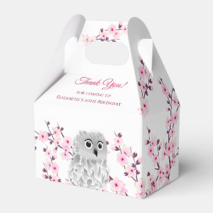 Cherry Blossom Niedlich Owl Benutzerdefinierter Geschenkschachtel