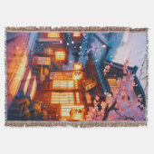 Cherry Blossom Night in Old Japan Decke (Vorderseite)