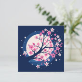 Cherry Blossom Nights Dankeskarte (Stehend Vorderseite)