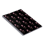 Cherry Blossom Notebook - Schwarzes Muster Notizblock (Rechte Seite)
