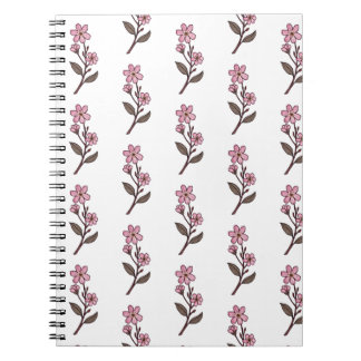 Cherry Blossom Notebook - Weißes Muster Notizblock