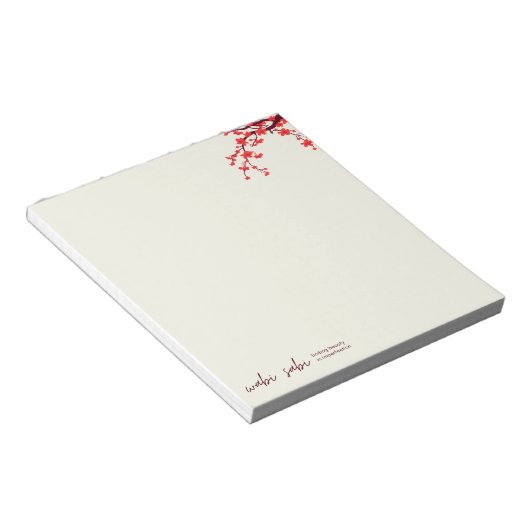Cherry Blossom Notepad - Sakura, Wabi sabi Notepad Notizblock (angewinkelt)