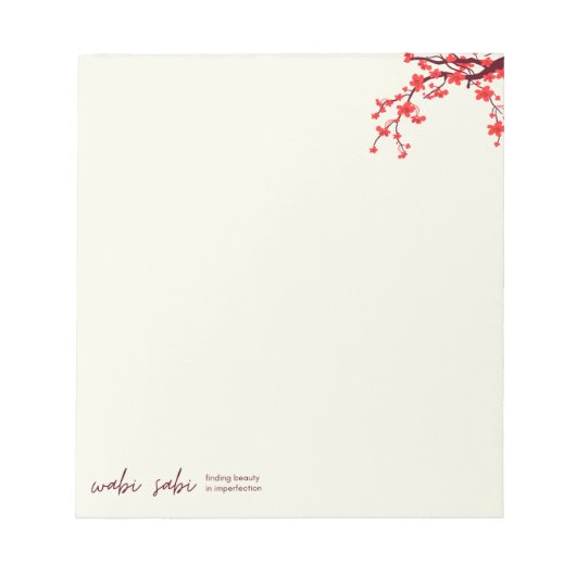 Cherry Blossom Notepad - Sakura, Wabi sabi Notepad Notizblock (Vorderseite)