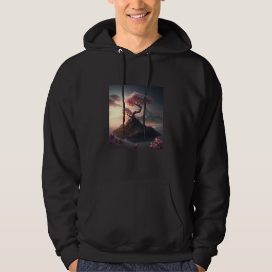 Cherry Blossom on a Mountain sunset epic cinematic Hoodie (Vorderseite)