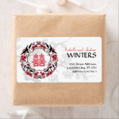 Cherry Blossom Oriental-Adressetikett (Insitu)