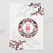 Cherry Blossom Oriental Wedding Einladung (Vorne/Hinten)