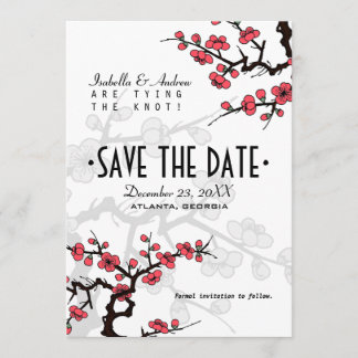 Cherry Blossom Oriental Wedding retten das Datum Save The Date