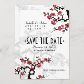 Cherry Blossom Oriental Wedding retten das Datum Save The Date (Vorne/Hinten)