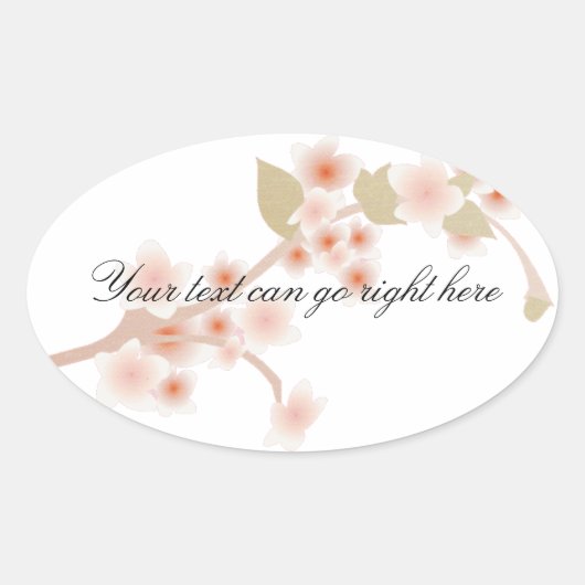 Cherry Blossom Oval Stickers (Vorderseite)