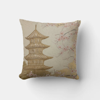 Cherry Blossom Pagoda Accent Pillow Kissen
