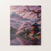 Cherry Blossom Pagodas Jigsaw Puzzle (Vertikal)