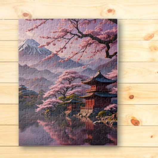 Cherry Blossom Pagodas Jigsaw Puzzle