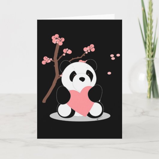 Cherry Blossom Panda Karte (Vorderseite)