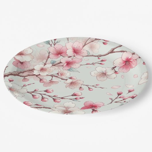 Cherry Blossom Pappteller (Schrägansicht)
