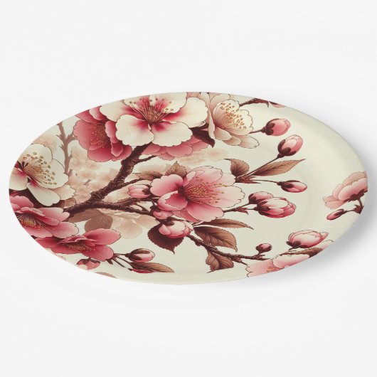 Cherry Blossom Pappteller (Schrägansicht)