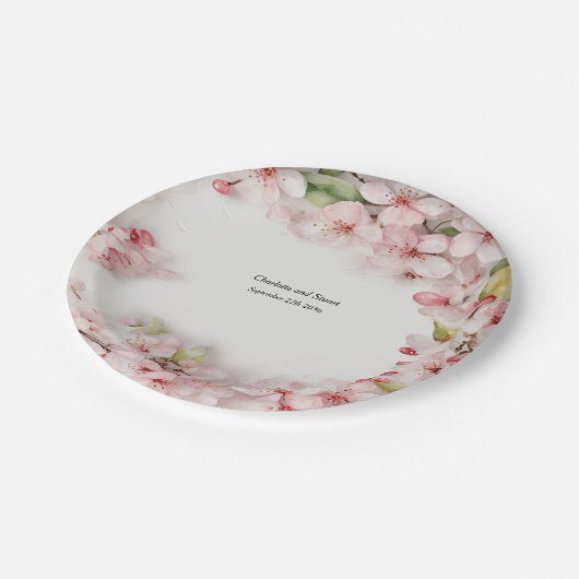 Cherry Blossom Pappteller (Schrägansicht)