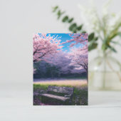 Cherry Blossom Park Postkarte (Stehend Vorderseite)