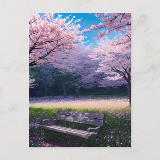 Cherry Blossom Park Postkarte (Vorderseite)