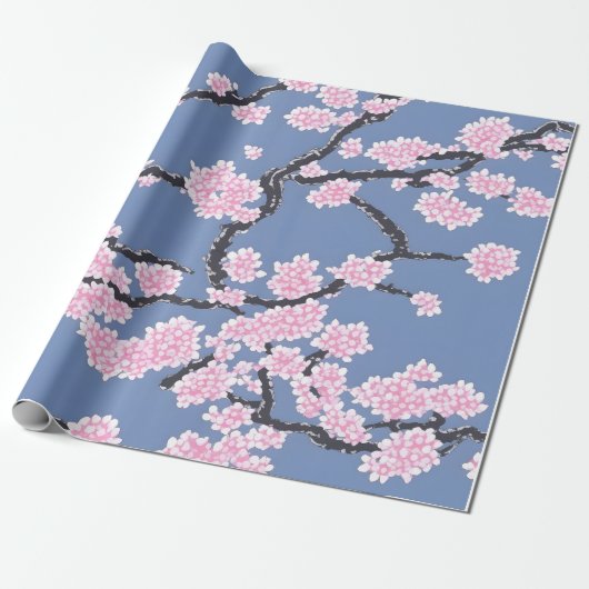 Cherry Blossom Pastel Pattern Geschenkpapier (Ungerollt)